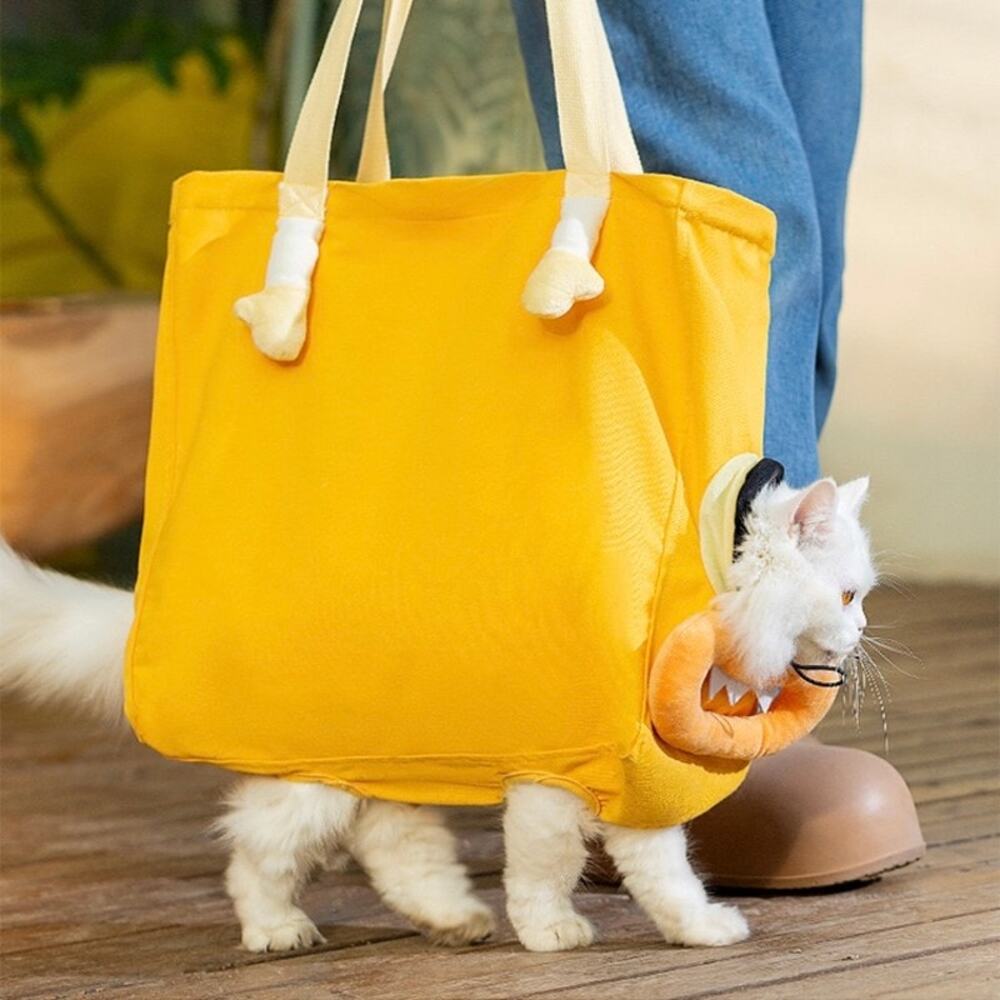 Sunny Yellow Pet Shoulder Carrier Tote | Pre-Loved | Size L (8–20lbs)